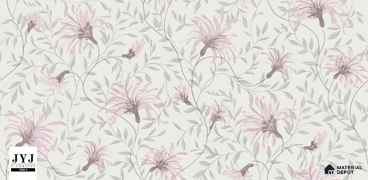 7936-3 | 5 Meter x 42 Inches Florals Look Wallpaper - 57.41 Sq. Ft. | Minimum 15% wastage during installation