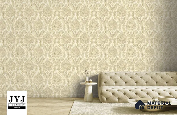 7937-1 | 5 Meter x 42 Inches Damask Look Wallpaper - 57.41 Sq. Ft. | Minimum 15% wastage during installation
