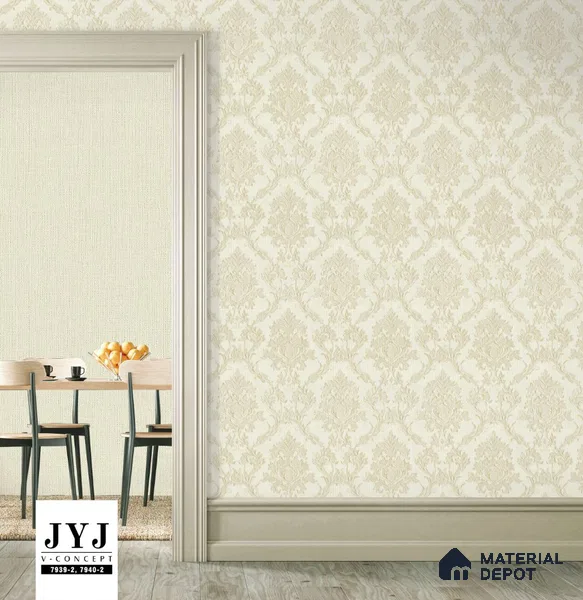 7939-2 | 5 Meter x 42 Inches Damask Look Wallpaper - 57.41 Sq. Ft. | Minimum 15% wastage during installation