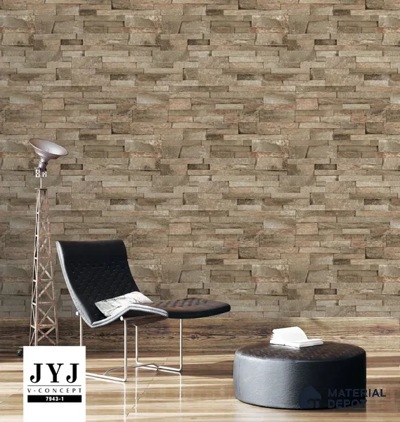 7943-1 | 5 Meter x 42 Inches Brick Look Wallpaper - 57.41 Sq. Ft. | Minimum 15% wastage during installation
