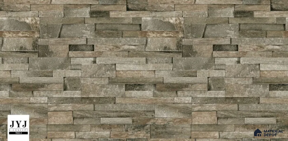 7943-2 | 5 Meter x 42 Inches Brick Look Wallpaper - 57.41 Sq. Ft. | Minimum 15% wastage during installation