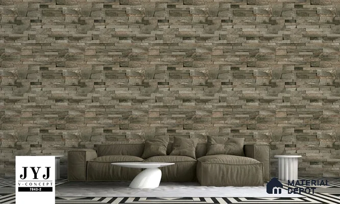 7943-2 | 5 Meter x 42 Inches Brick Look Wallpaper - 57.41 Sq. Ft. | Minimum 15% wastage during installation