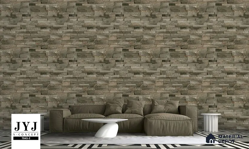 7943-2 | 5 Meter x 42 Inches Brick Look Wallpaper - 57.41 Sq. Ft. | Minimum 15% wastage during installation