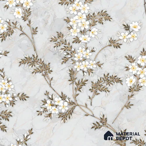 8046 | 10 Meter x 21 Inches Florals Look Wallpaper - 57.37 Sq. Ft. | Minimum 15% wastage during installation