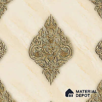 8057 | 10 Meter x 21 Inches Damask Look Wallpaper - 57.37 Sq. Ft. | Minimum 15% wastage during installation