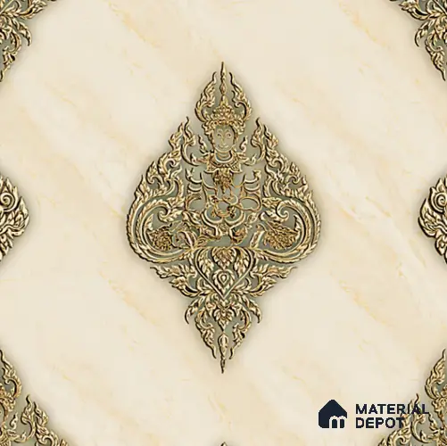 8057 | 10 Meter x 21 Inches Damask Look Wallpaper - 57.37 Sq. Ft. | Minimum 15% wastage during installation