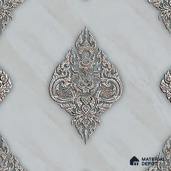 8058 | 10 Meter x 21 Inches Damask Look Wallpaper - 57.37 Sq. Ft. | Minimum 15% wastage during installation