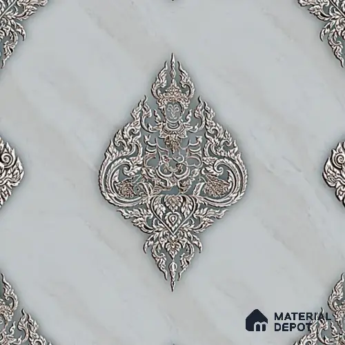 8058 | 10 Meter x 21 Inches Damask Look Wallpaper - 57.37 Sq. Ft. | Minimum 15% wastage during installation