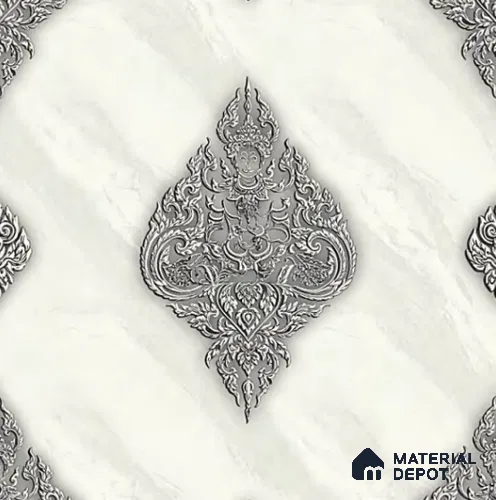 8056 | 10 Meter x 21 Inches Damask Look Wallpaper - 57.37 Sq. Ft. | Minimum 15% wastage during installation