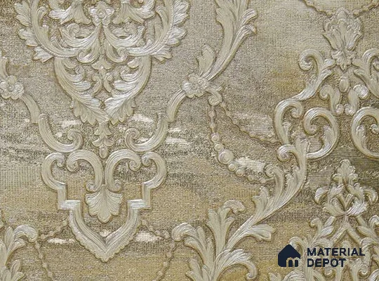 88002 | 5 Meter x 42 Inches Damask Look Wallpaper - 57.41 Sq. Ft. | Minimum 15% wastage during installation