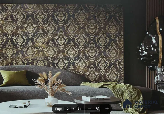 88006 | 5 Meter x 42 Inches Damask Look Wallpaper - 57.41 Sq. Ft. | Minimum 15% wastage during installation