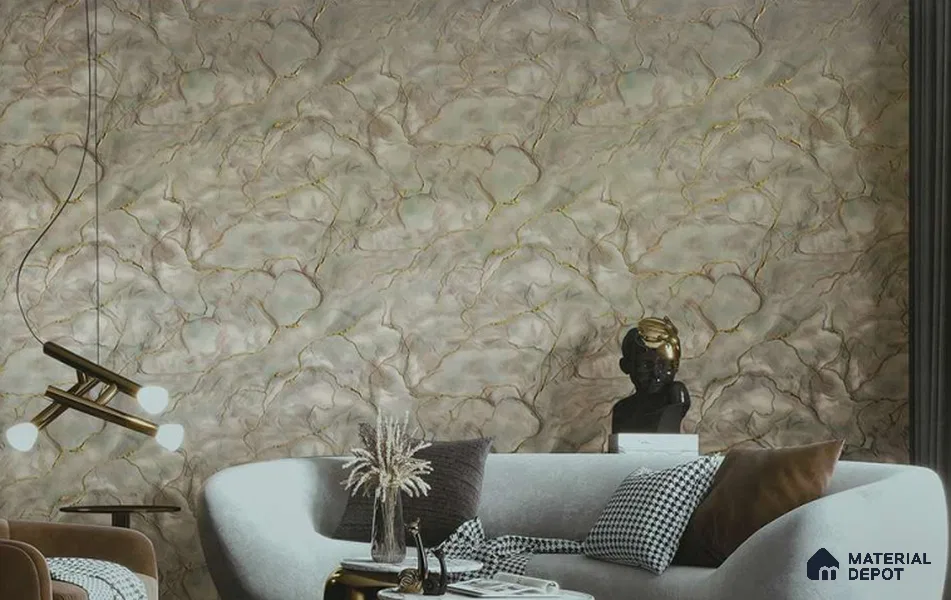 88202 | 5 Meter x 42 Inches Marble Look Wallpaper - 57.41 Sq. Ft. | Minimum 10% wastage during installation
