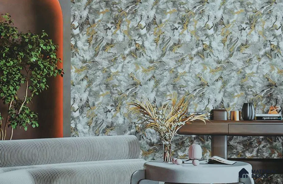 88401 | 5 Meter x 42 Inches Marble Look Wallpaper - 57.41 Sq. Ft. | Minimum 10% wastage during installation