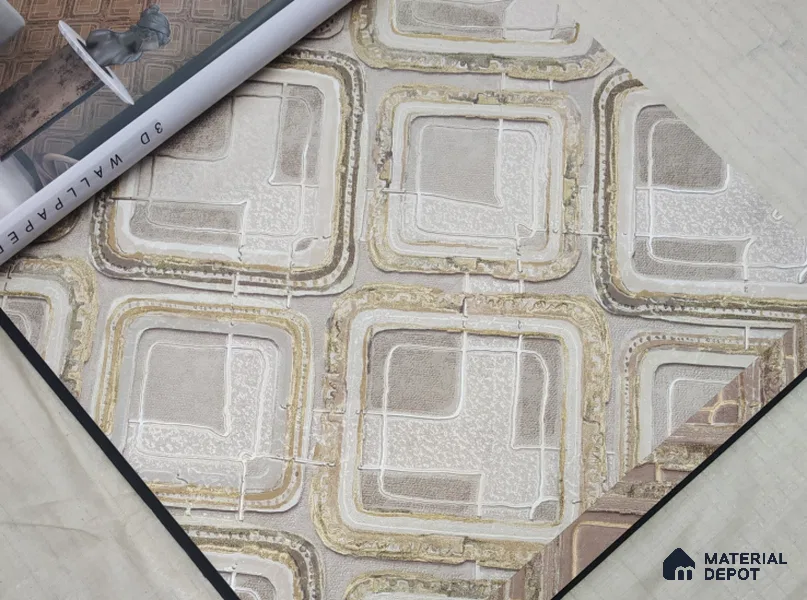 888017 | 10 Meter x 21 Inches Patterned Look Wallpaper - 57.05 Sq. Ft. | Minimum 15% wastage during installation