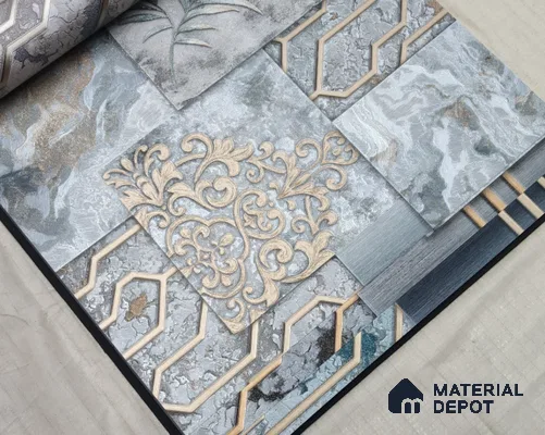 888027 | 10 Meter x 21 Inches Patterned Look Wallpaper - 57.05 Sq. Ft. | Minimum 15% wastage during installation