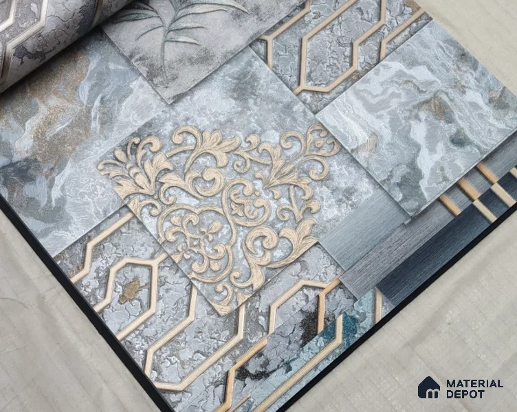 888027 | 10 Meter x 21 Inches Patterned Look Wallpaper - 57.05 Sq. Ft. | Minimum 15% wastage during installation
