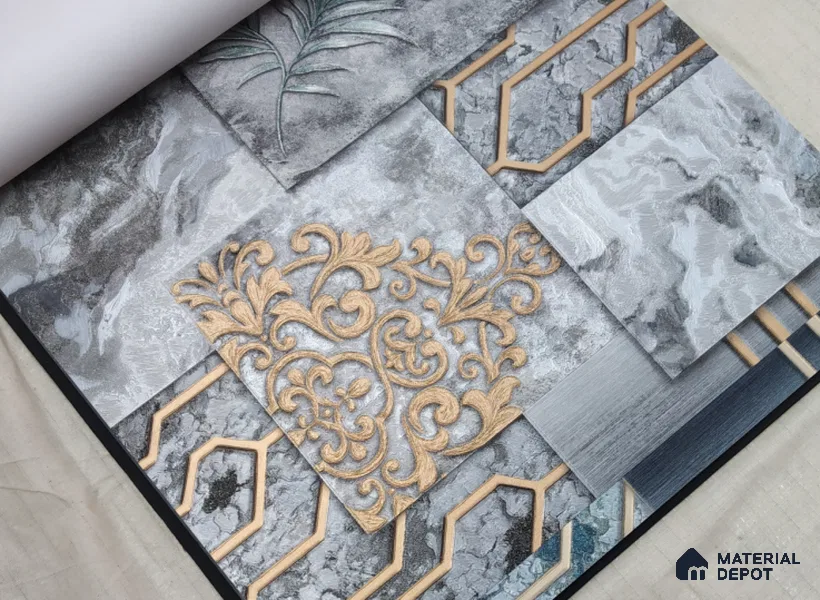 888028 | 10 Meter x 21 Inches Patterned Look Wallpaper - 57.05 Sq. Ft. | Minimum 15% wastage during installation