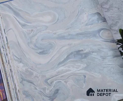 888037 | 10 Meter x 21 Inches Marble Look Wallpaper - 57.05 Sq. Ft. | Minimum 10% wastage during installation