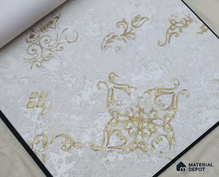 888047 | 10 Meter x 21 Inches Damask Look Wallpaper - 57.05 Sq. Ft. | Minimum 15% wastage during installation