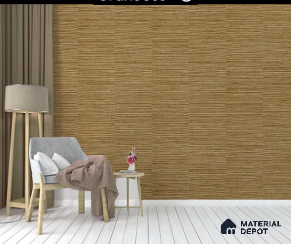 A62904 | Brown Horizontal Grasscloth Textured Wallpaper - 10 Meter x 21 Inches, 57.41 Sq. Ft. (Min. 15% Wastage)
