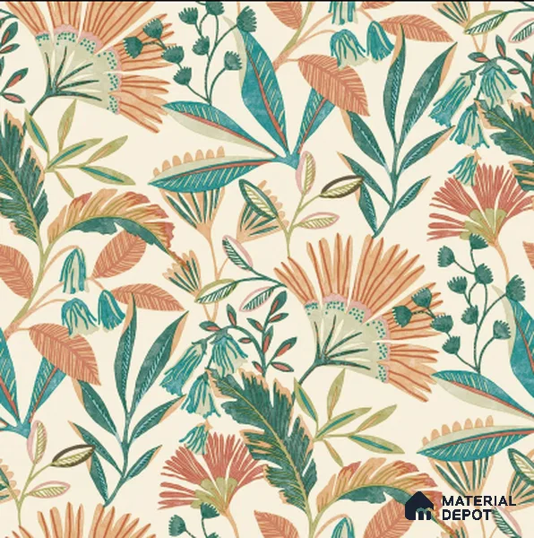 A63801 | 10 Meter x 21 Inches Florals Look Wallpaper - 57.41 Sq. Ft. | Minimum 15% wastage during installation