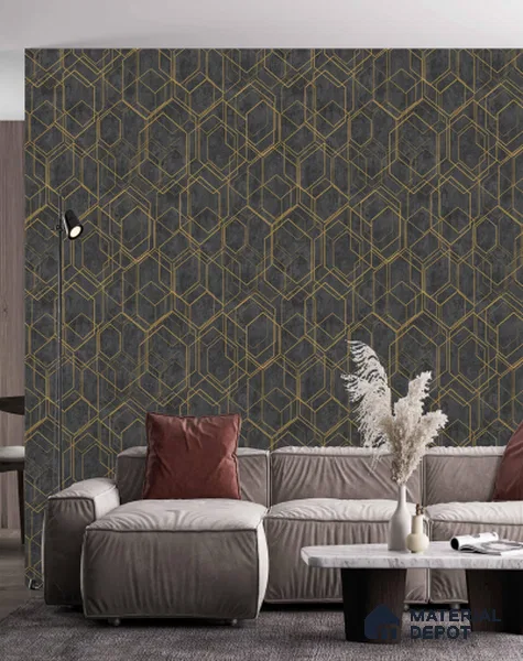 AMBL23401 | 10 Meter x 21 Inches Geometric Look Wallpaper - 57.05 Sq. Ft. | Minimum 15% wastage during installation