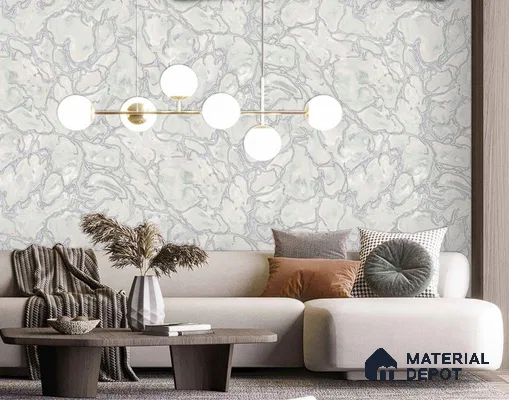 AMSM22552 | 10 Meter x 21 Inches Marble Look Wallpaper - 57.41 Sq. Ft. | Minimum 10% wastage during installation