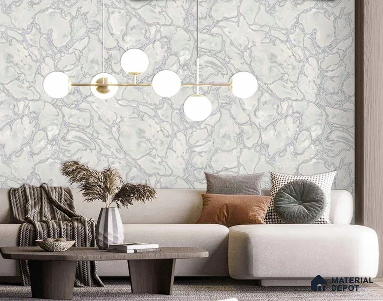 AMSM22552 | 10 Meter x 21 Inches Marble Look Wallpaper - 57.41 Sq. Ft. | Minimum 10% wastage during installation
