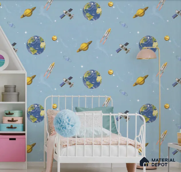 D18-1 | 10 Meter x 21 Inches Space Look Wallpaper - 57.05 Sq. Ft. | Minimum 15% wastage during installation