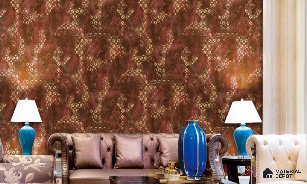 H2D77308 | 10 Meter x 21 Inches Patterned Look Wallpaper - 57.05 Sq. Ft. | Minimum 15% wastage during installation