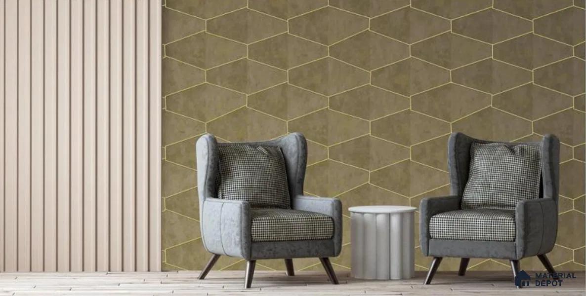 H2D77407 | 10 Meter x 21 Inches Patterned Look Wallpaper - 57.05 Sq. Ft. | Minimum 15% wastage during installation