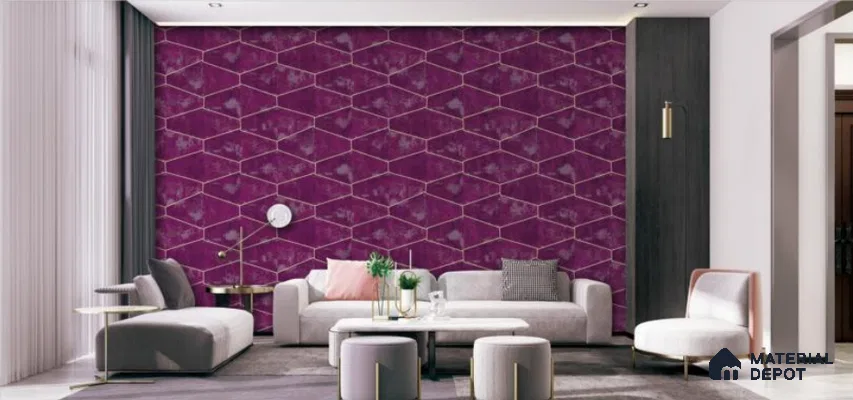 H2D77410 | 10 Meter x 21 Inches Patterned Look Wallpaper - 57.05 Sq. Ft. | Minimum 15% wastage during installation