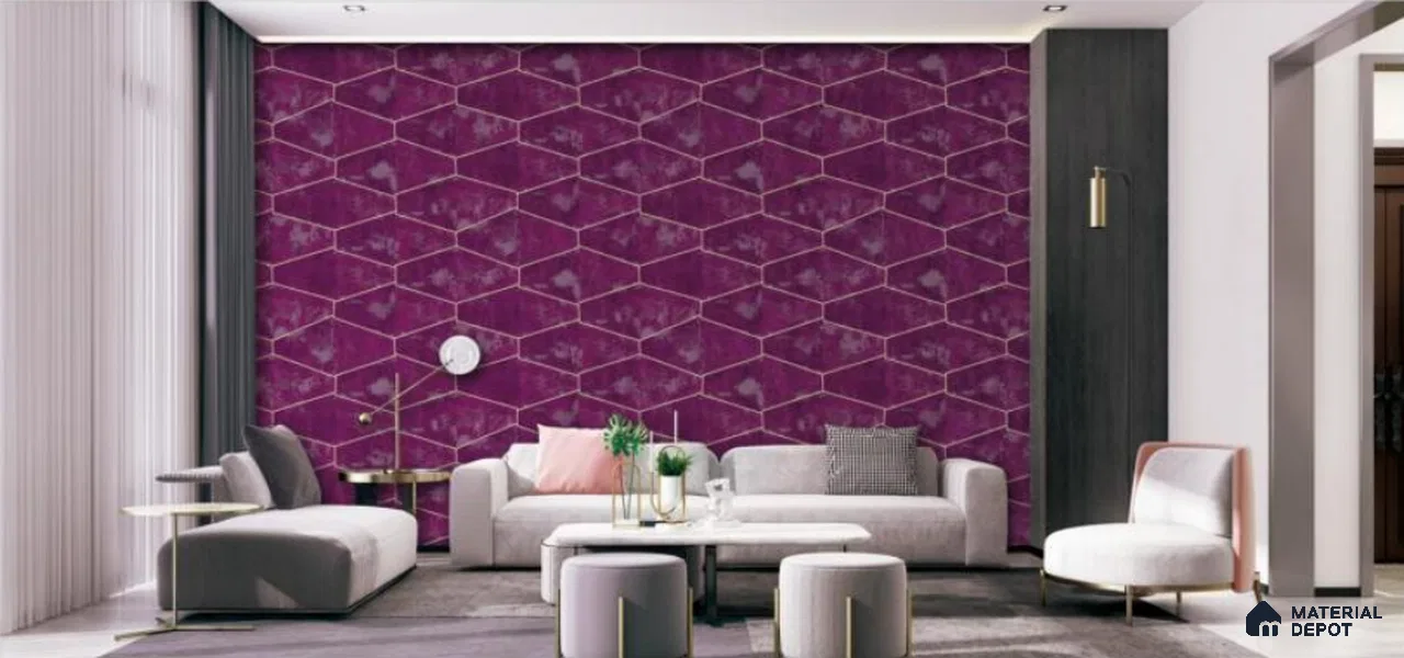 H2D77410 | 10 Meter x 21 Inches Patterned Look Wallpaper - 57.05 Sq. Ft. | Minimum 15% wastage during installation