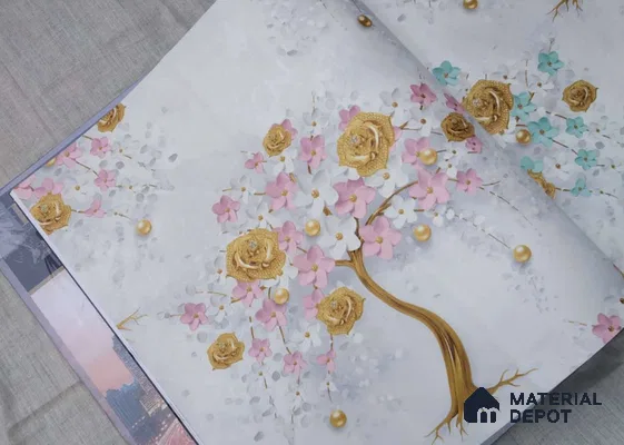 HM104 | 10 Meter x 21 Inches Florals Look Wallpaper - 57.41 Sq. Ft. | Minimum 15% wastage during installation