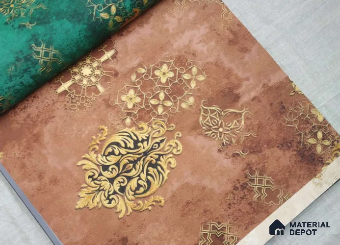 HM106 | 10 Meter x 21 Inches Damask Look Wallpaper - 57.41 Sq. Ft. | Minimum 15% wastage during installation