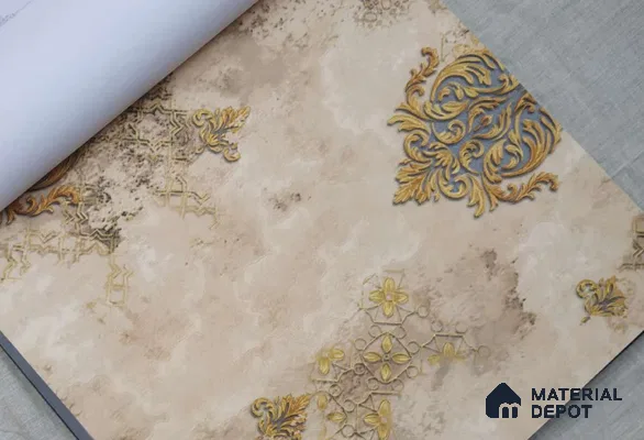 HM108 | 10 Meter x 21 Inches Damask Look Wallpaper - 57.41 Sq. Ft. | Minimum 15% wastage during installation