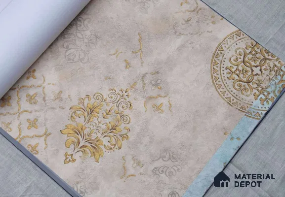HM151 | 10 Meter x 21 Inches Damask Look Wallpaper - 57.41 Sq. Ft. | Minimum 15% wastage during installation