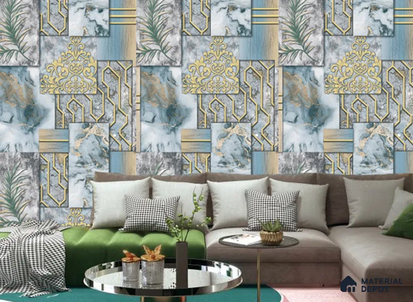 WK100-01 | 10 Meter x 21 Inches Patterned Look Wallpaper - 57.41 Sq. Ft. | Minimum 15% wastage during installation