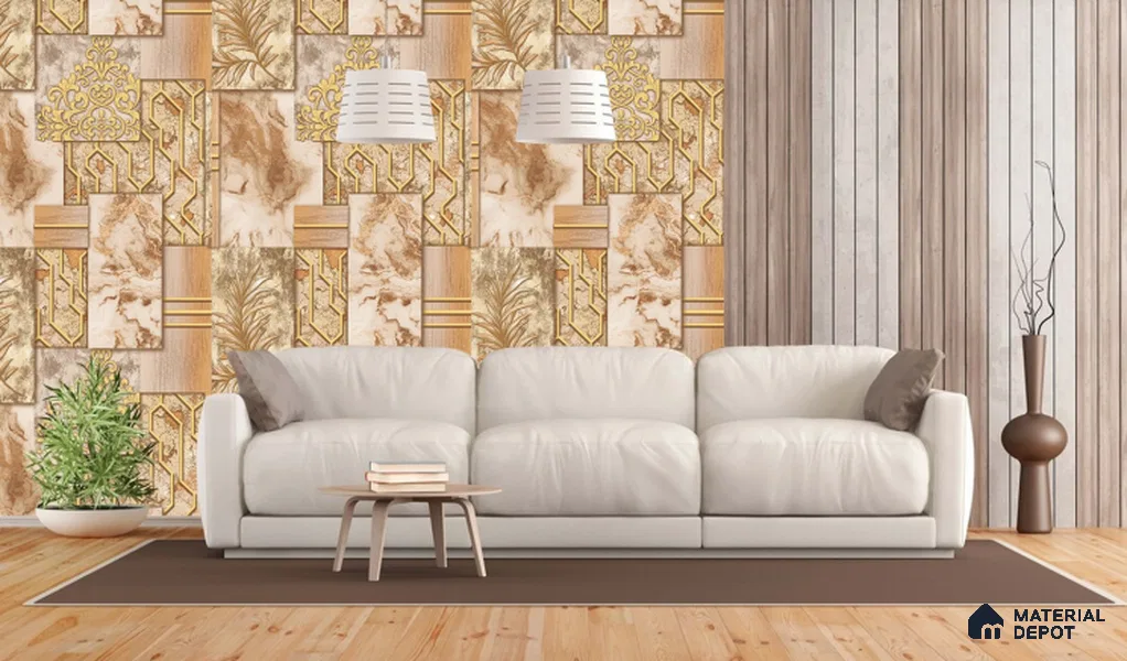 WK100-04 | 10 Meter x 21 Inches Patterned Look Wallpaper - 57.41 Sq. Ft. | Minimum 15% wastage during installation