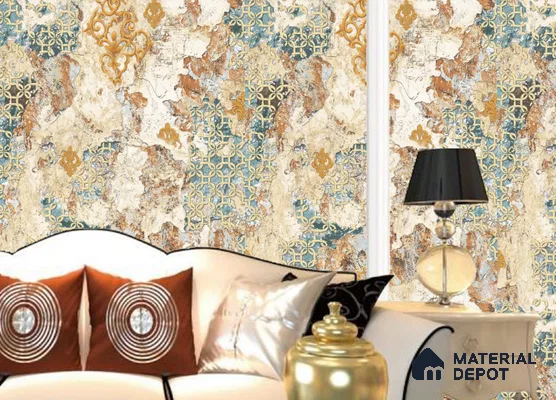 WK100-13 | 10 Meter x 21 Inches Patterned Look Wallpaper - 57.41 Sq. Ft. | Minimum 15% wastage during installation
