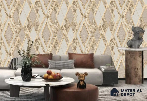 WK100-49 | 10 Meter x 21 Inches Geometric Look Wallpaper - 57.41 Sq. Ft. | Minimum 15% wastage during installation