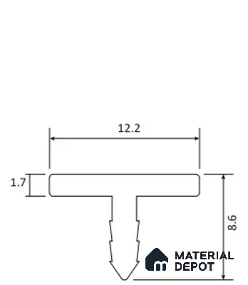 JMB-55 Matt Black Finish Aluminium Inlay Profile Thickness 1.7 mm - 3000x12 mm
