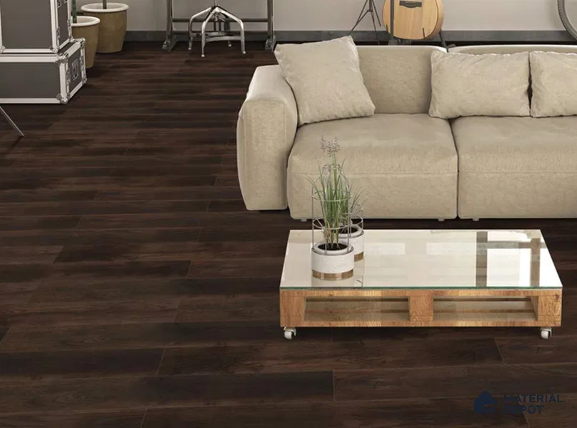 SPC Matte Finish Flooring Meriline Mystic Mahogani SP 00076 F | 48 x 7 inch (1220x180 mm) - 5 mm | Wear Layer 0.3 mm | R9 Slip Resistance | I4F Drop Locking System | 10Y Residential & 5Y Commercial Warranty