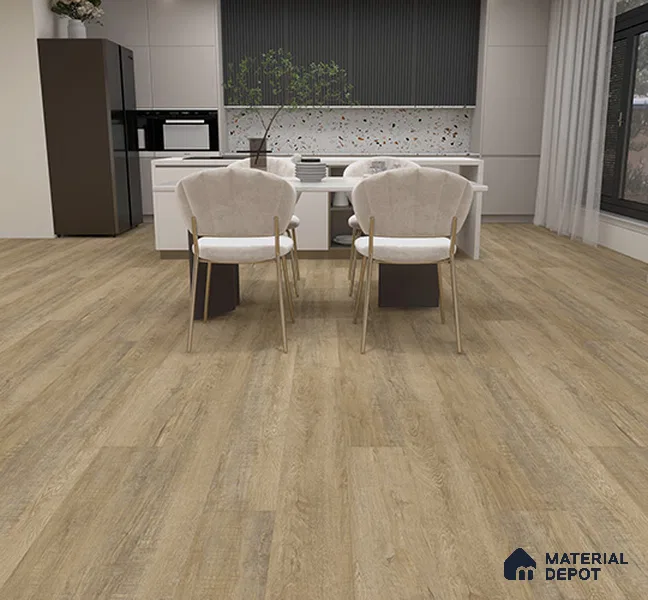 SPC Matte Finish Flooring Meriline Spanish Cedar SP 00075 | 48 x 7 inch (1220x180 mm) - 5 mm | Wear Layer 0.3 mm | R9 Slip Resistance | Unilin Uniclic Locking System | 10Y Residential & 5Y Commercial Warranty