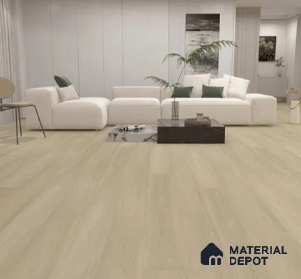 SPC Matte Finish Flooring Meriline White Limba Wood SP 00075 B | 48 x 7 inch (1220x180 mm) - 5 mm | Wear Layer 0.3 mm | R9 Slip Resistance | Unilin Uniclic Locking System | 10Y Residential & 5Y Commercial Warranty