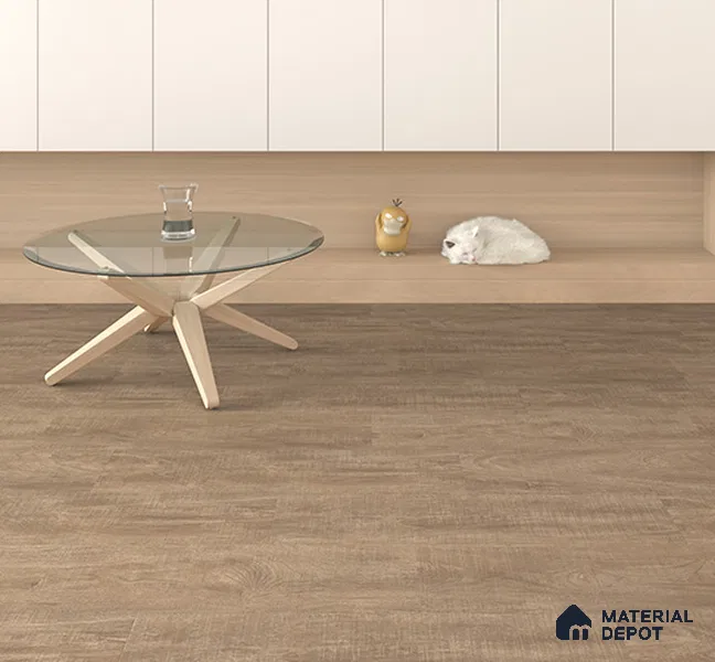 SPC Matte Finish Flooring Meriline Red Beech SP 00075 D | 48 x 7 inch (1220x180 mm) - 5 mm | Wear Layer 0.3 mm | R9 Slip Resistance | Unilin Uniclic Locking System | 10Y Residential & 5Y Commercial Warranty