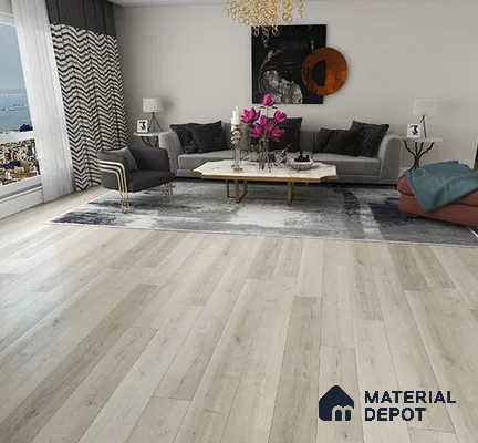 SPC Matte Finish Flooring Meriline Slate Grey SP 00075 C | 48 x 7 inch (1220x180 mm) - 5 mm | Wear Layer 0.3 mm | R9 Slip Resistance | Unilin Uniclic Locking System | 10Y Residential & 5Y Commercial Warranty