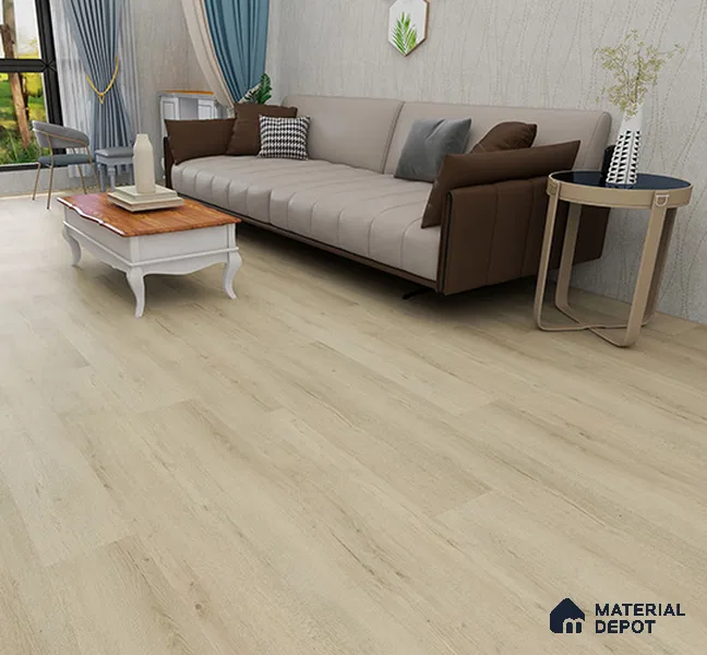 SPC Matte Finish Flooring Meriline Tres Naturale SP 00075 G | 48 x 7 inch (1220x180 mm) - 5 mm | Wear Layer 0.3 mm | R9 Slip Resistance | Unilin Uniclic Locking System | 10Y Residential & 5Y Commercial Warranty