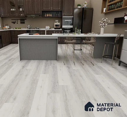 SPC Matte Finish Flooring Meriline Oak Wood Grey SP 00076 B | 48 x 7 inch (1220x180 mm) - 5 mm | Wear Layer 0.3 mm | R9 Slip Resistance | Unilin Uniclic Locking System | 10Y Residential & 5Y Commercial Warranty