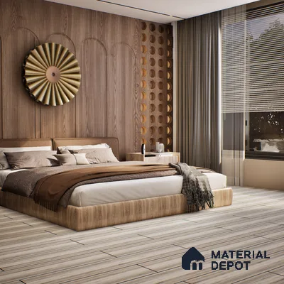 SPC Matte Finish Flooring Meriline Oak Wood Grey SP 00076 B | 48 x 7 inch (1220x180 mm) - 5 mm | Wear Layer 0.3 mm | R9 Slip Resistance | Unilin Uniclic Locking System | 10Y Residential & 5Y Commercial Warranty